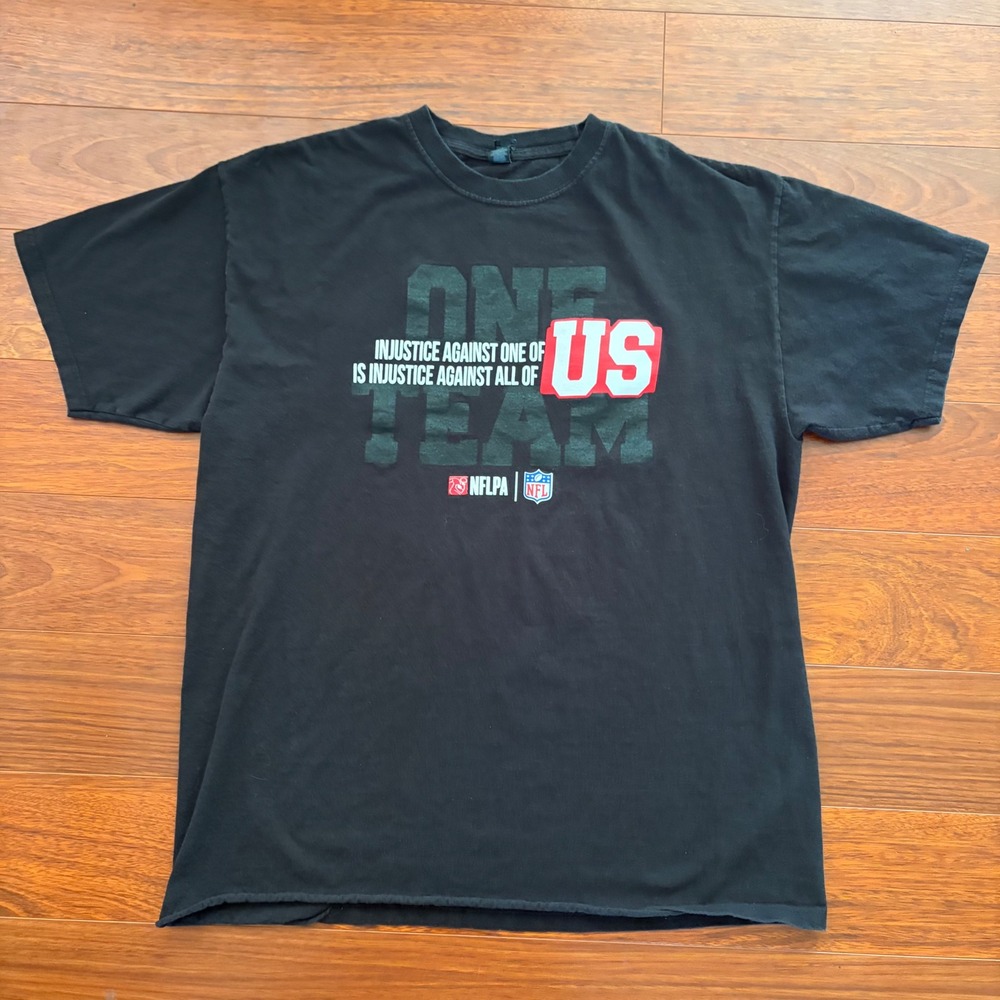 NFL NFLPA Mens One Team End Racism Graphic T-Shirt XL Black Social Justice Tee